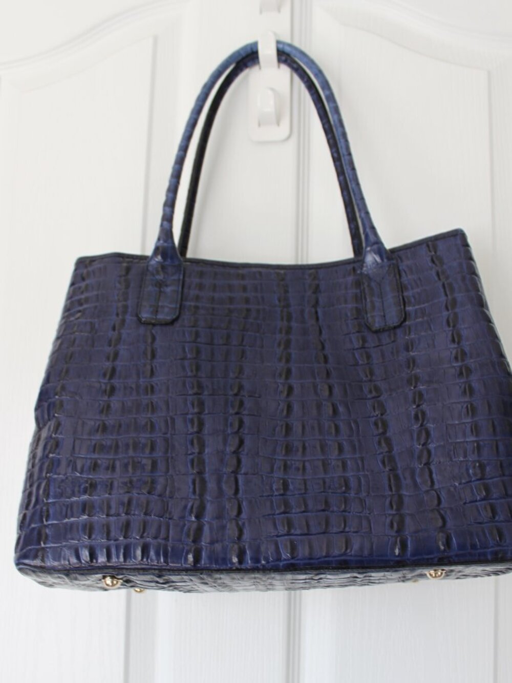 Brahmin Noelle Ink Melbourne Croc Leather Bag - NWOT - Luxury Navy - Picture 5 of 10